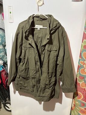 Ava & Viv Olive Utility Hooded Jacket